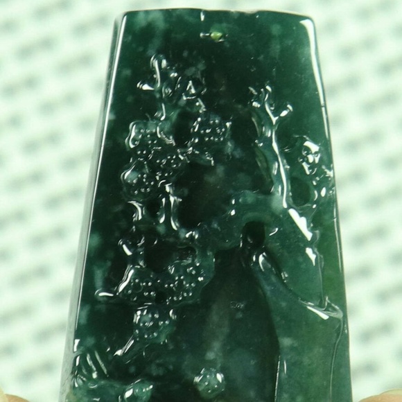 Cert'd Blue water 蓝水 Natural A Jade jadeite Carved Pendant Dragon - Picture 1 of 8